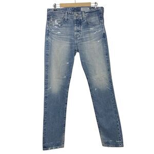 AG Jeans Mens 32 Blue Pipe Vintage Straight AG-ED Denim Grunge Distressed NEW